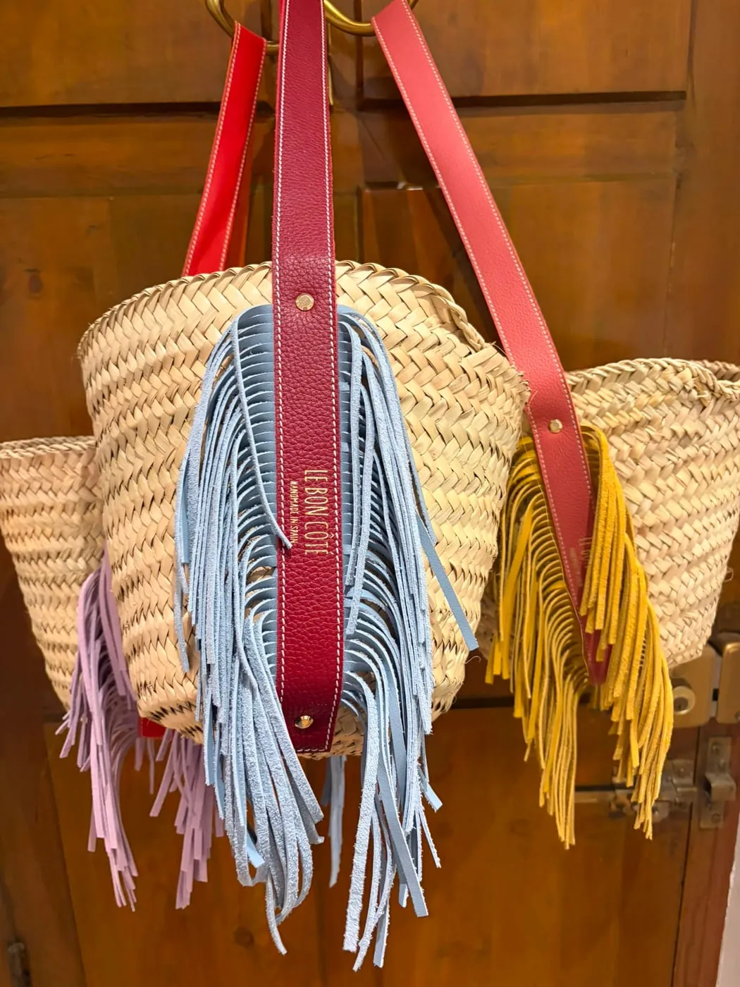 Cesta Apache en burdeos y azul